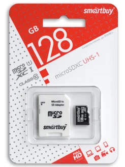 Карта памяти micro SDXC UHS-1 128GB Class 10 с адаптером SD