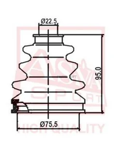 Пыльник ШРУС (комплект без смазки) ASBT-95