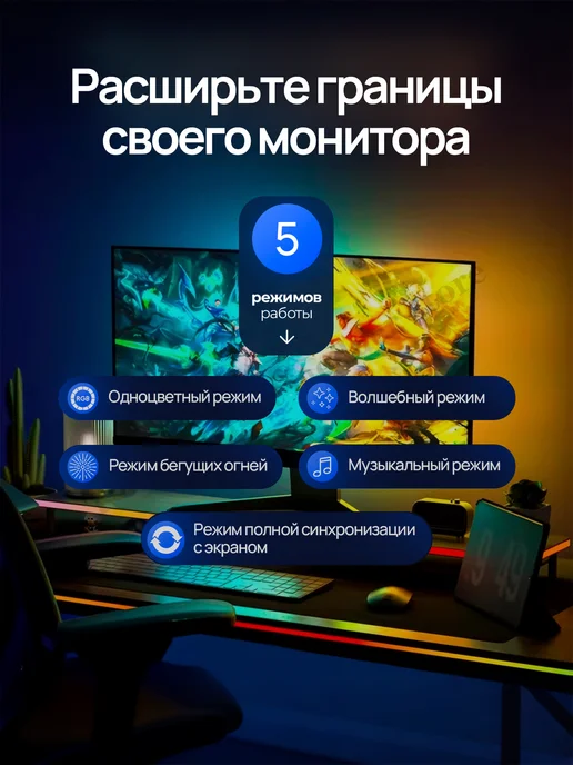 Адаптивная подсветка для монитора 27 дюймов, вариант, фото 3