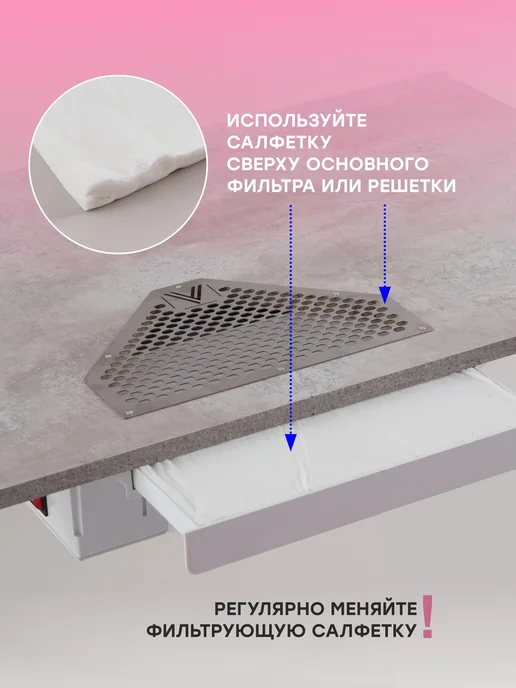 Verakso Комплект салфеток для маникюрной вытяжки (100 шт), 100 шт, фото 2