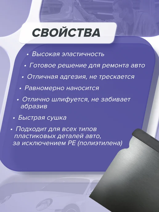 HB BODY Шпатлевка автомобильная 2К для пластика 0,25 кг, 1 кг, фото 2