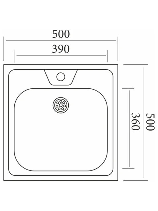 S&M Мойка для кухни из нержавейки накладная 50*50 Эк, 50x50, фото 3