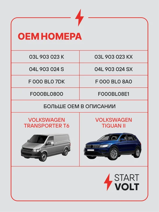STARTVOLT Генератор для VAG Tiguan Transporter T6, вариант, фото 2