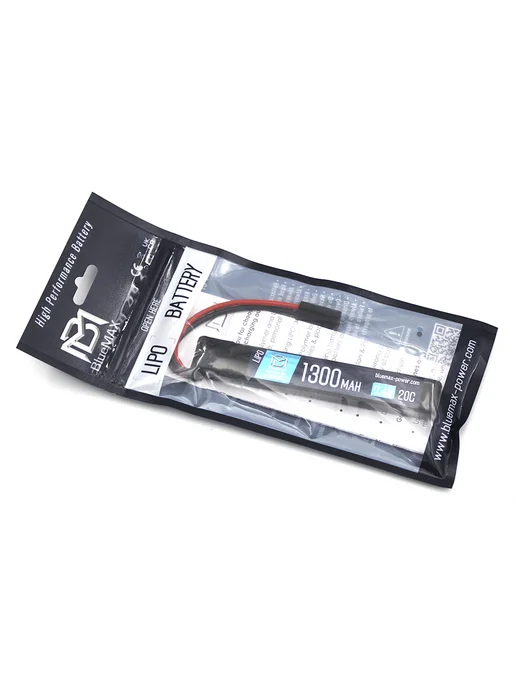 BlueMAX Аккумулятор 1300mAh, LiPo, 7.4V, 20C, stick, 1300 мАч, фото 3