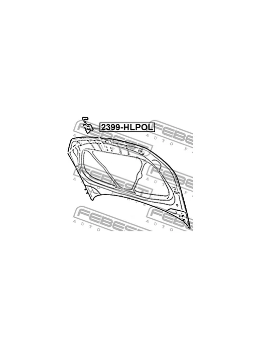 FEBEST Защелка замка капота VOLKSWAGEN POLO 2015- 2399-HLPOL, вариант