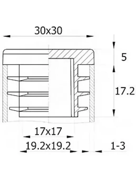 Заглушки 30х30 для профильной трубы коричневые 10 штук, 30x30, фото 2