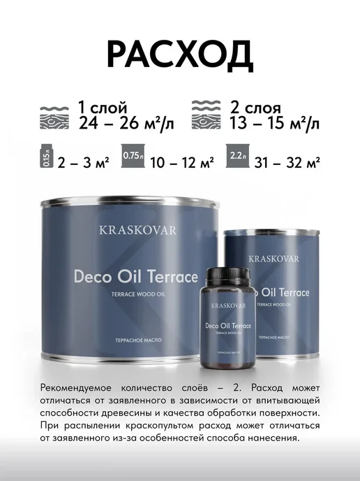 KRASKOVAR Масло для дерева и террас с воском Махагон-0,75л, 750 мл, фото 4