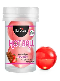 Лубрикант HOT BALL с ароматом клубники в шоколаде