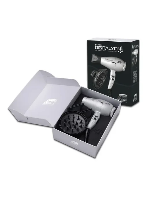 Parlux Профессиональный фен Digitalyon Silver + диффузор, серебристый, фото 2