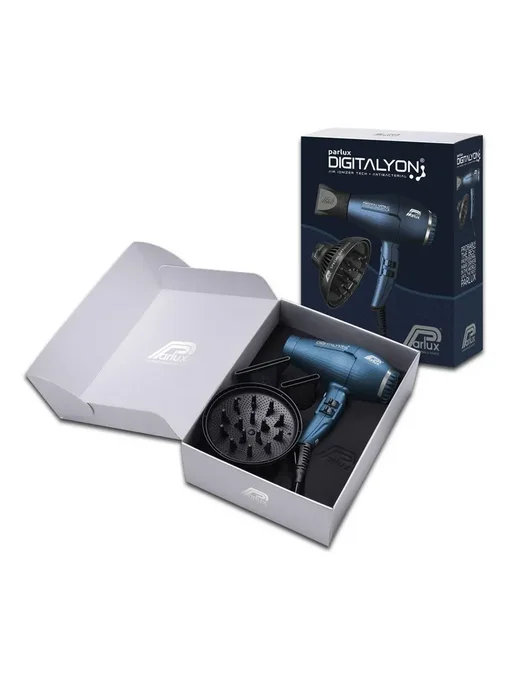 Parlux Профессиональный фен Digitalyon Silver + диффузор, синий, фото 2