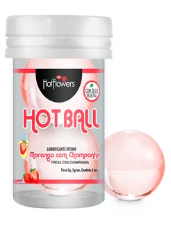 Лубрикант HOT BALL с ароматом клубники и шампанского