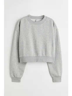 Свитшот укороченный теплый с начесом H&M 282364627 купить за 1 240 ₽ в интернет‑магазине Wildberries