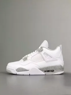 Air Jordan 4 AJ4 Белые и серые кроссовки и мокасины