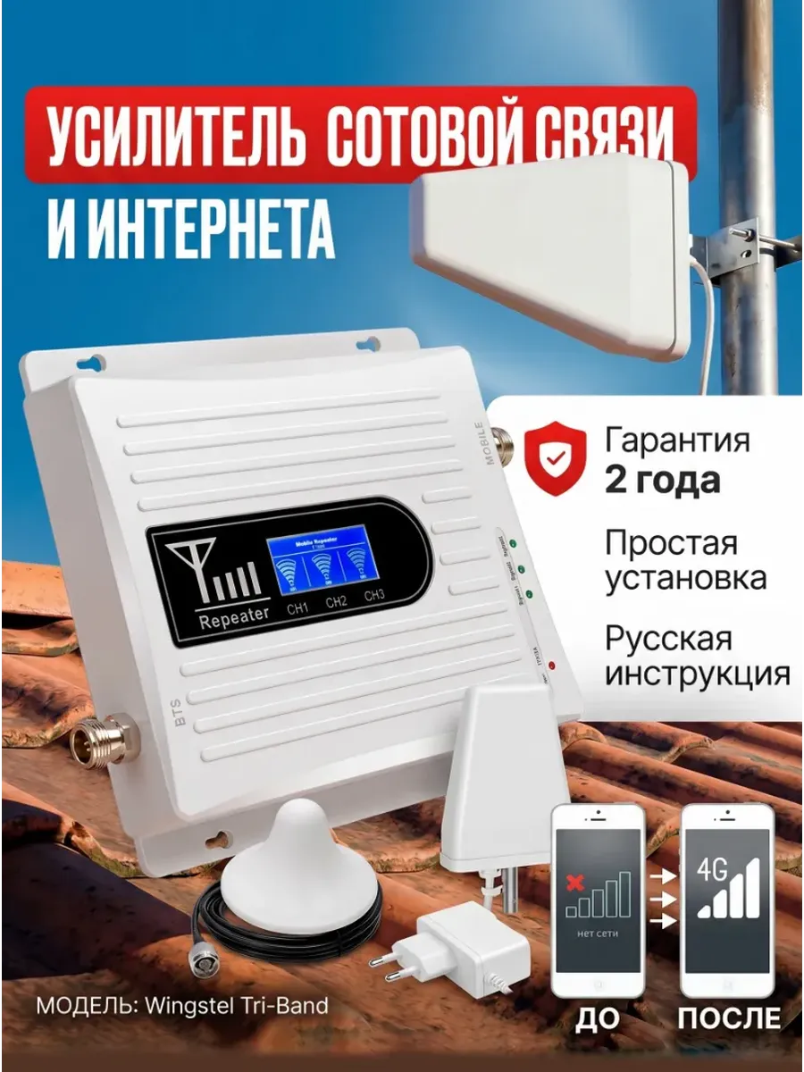Усилитель сотовой связи репитер 2G 3G 4G
