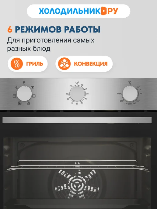 Indesit Электрический духовой шкаф IBFTE 3634 IX 60 см, 72 л, гриль, 72 л, фото 4