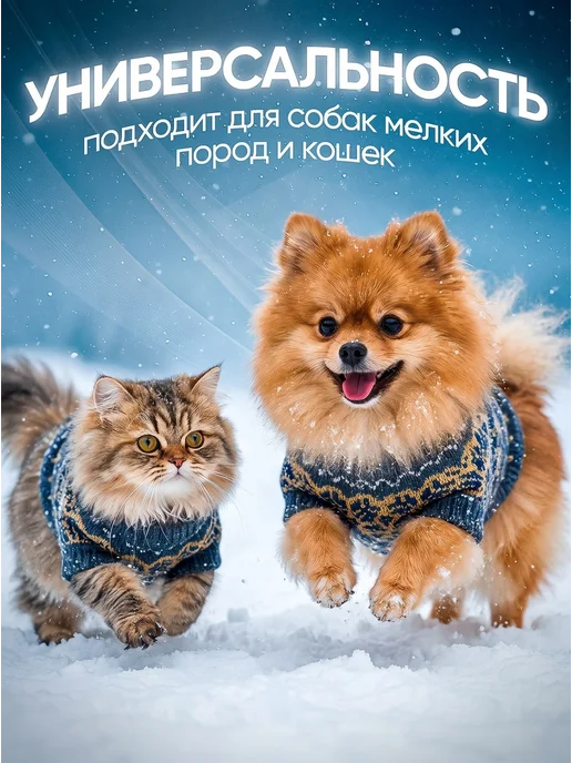 Rokiland Утепленный свитер для собак мелких пород и кошек, синий, фото 3