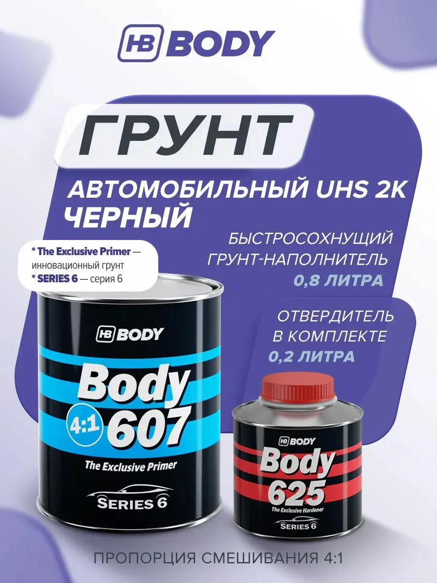 Грунт автомобильный 2К, серый, комплект