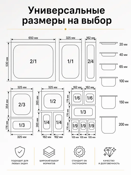Blintz Гастроемкость GN 1 3 40мм с крышкой, вариант, фото 7