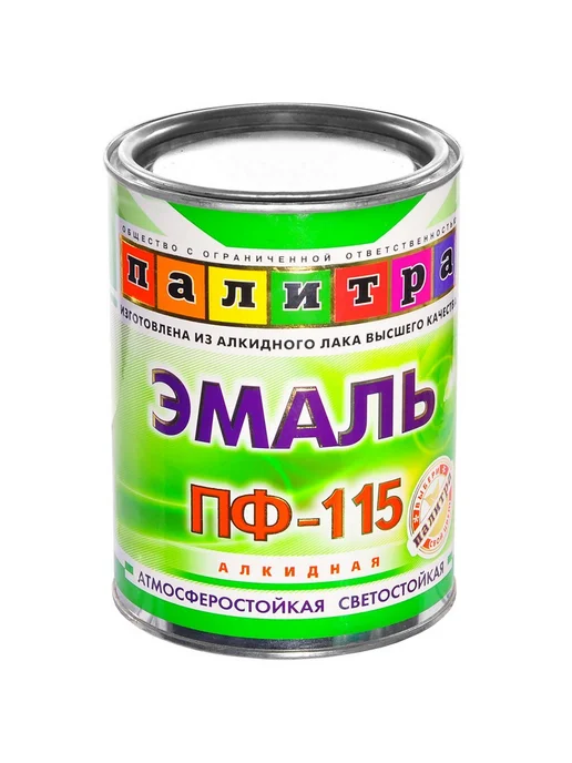 Палитра Эмаль ПФ-115 алкидная глянцевая зеленая 0.9 кг, 900 г