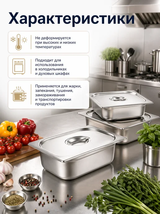 Blintz Гастроемкость GN 1 4 100мм с крышкой, 100мм с крышкой, фото 3