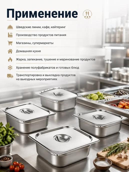 Blintz Гастроемкость GN 1 4 100мм с крышкой, 100мм с крышкой, фото 4