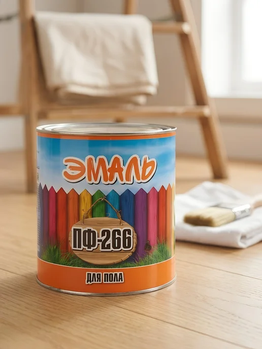 Zabor Эмаль ПФ-266 алкидная 2.6кг коричневая для пола, 2,6 кг, фото 3
