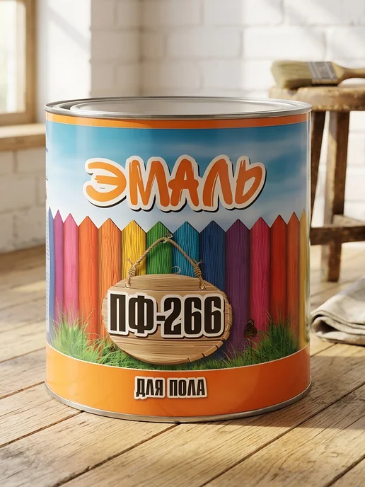 Zabor Эмаль ПФ-266 алкидная 2.6кг коричневая для пола, 2,6 кг, фото 4