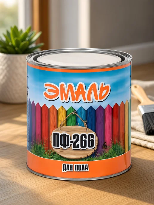 Zabor Эмаль ПФ-266 алкидная 2.6кг коричневая для пола, 2,6 кг, фото 5