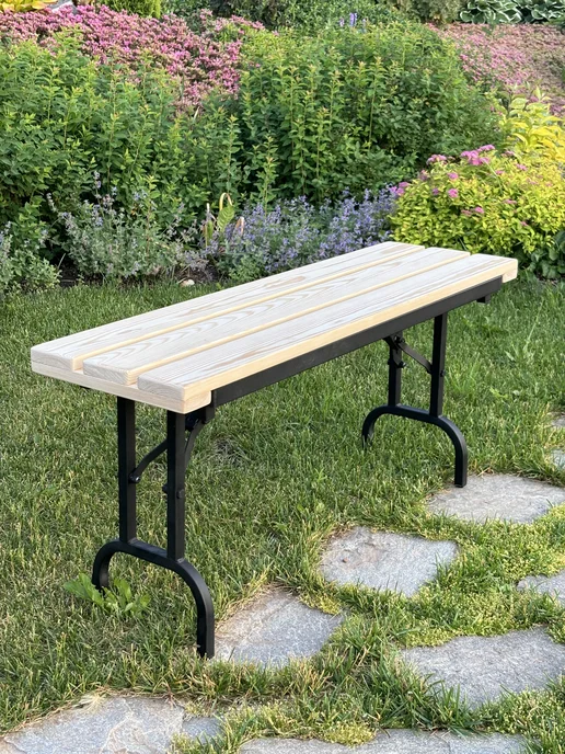 Мягкий дом Скамья садовая складная, 100х30х45см, серо-корич, 100x30x45 см, фото 7