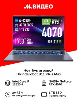 Ноутбук игровой 911 Plus Max 2K JT009A00HRU Thunderobot 283023130 купить за 174 999 ₽ в интернет-магазине Wildberries