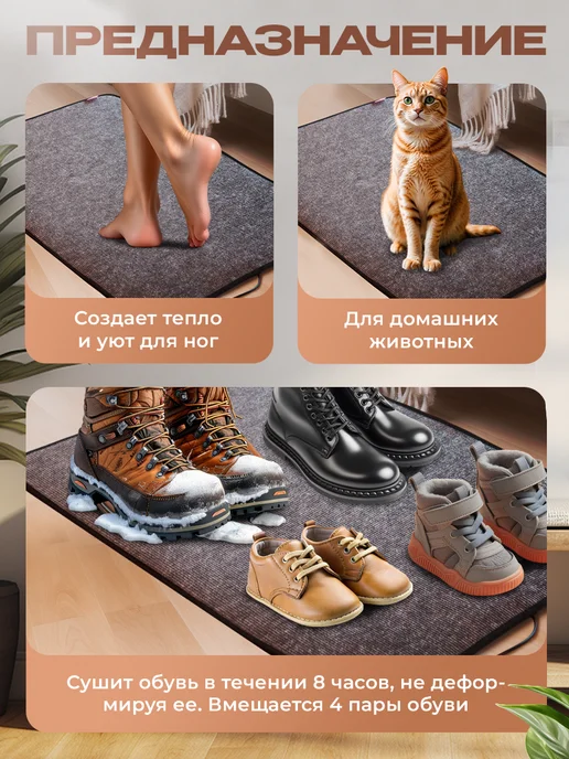 Русская зима. Коврик с подогревом электрический 80х35 см, вариант, фото 4
