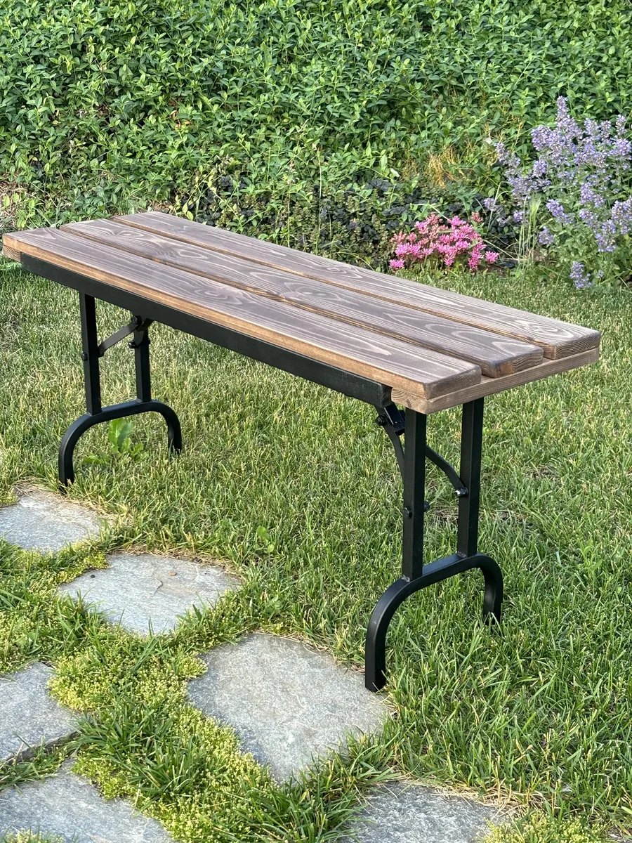 Скамья садовая складная, 100х30х45см, серо-корич