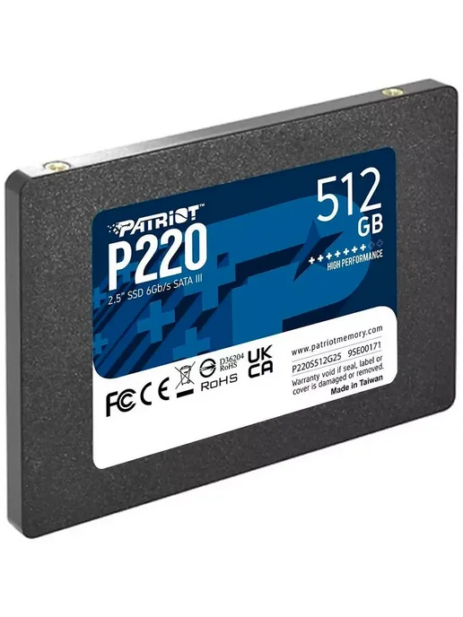 Patriot Memory SSD накопитель 2.5'' P220 512 Гб SATA III (P220S512G25), 512 ГБ, фото 3
