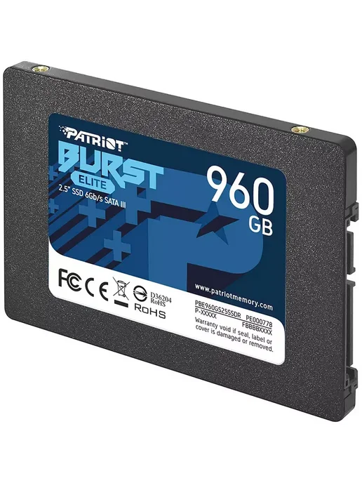 Patriot Memory SSD накопитель 2.5 Burst Elite 960 Гб (PBE960GS25SSDR), 960 ГБ, фото 2
