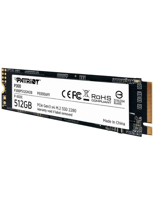 Patriot Memory SSD накопитель M.2 P300 512 Гб PCIe (P300P512GM28), 512 ГБ, фото 2