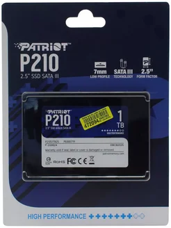 Накопитель SSD 2.5" P210 1000 Гб SATA III P210S1TB25 Patriot Memory 283182253 купить за 5 915 ₽ в интернет-магазине Wildberries