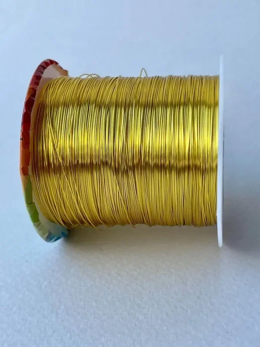 JeweLux 8027 Ювелирная проволока для бижутерии 50м желтая люкс, 50 м, фото 2
