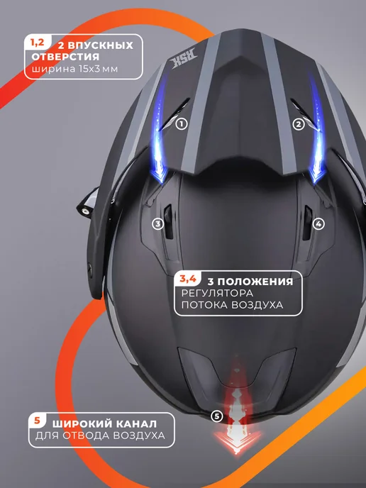 RSX Шлем c подогревом мотошлем снегоходный с очками Severus, черный, фото 3