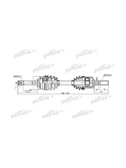 Полуось левая 25x630x55 7x24 ABS 48T PEUGEOT 406 95-04 406 B