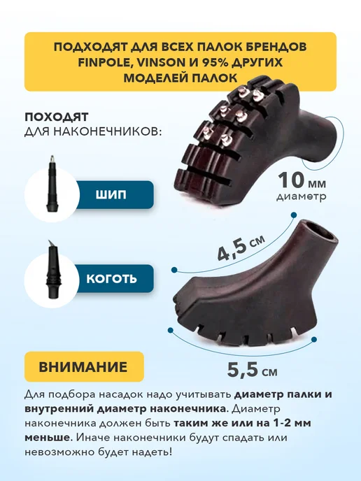 Finland Brand Наконечники для скандинавских палок с шипами. 1 пара MET, черный, фото 3