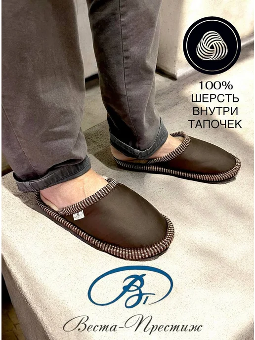 Веста-Престиж Тапочки Vesta-Prestige, коричневый, фото 2