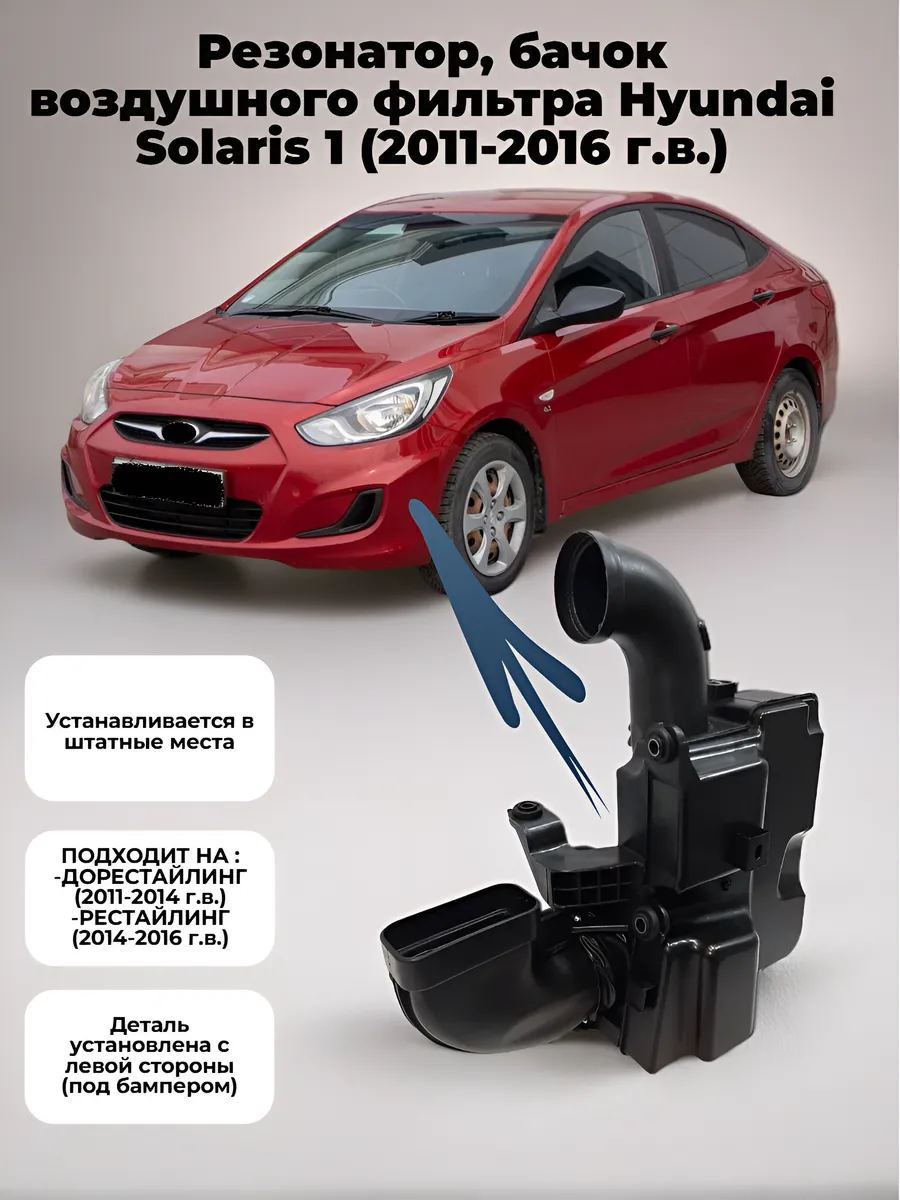 Резонатор, бачок воздушного фильтра на Hyundai Solaris 1