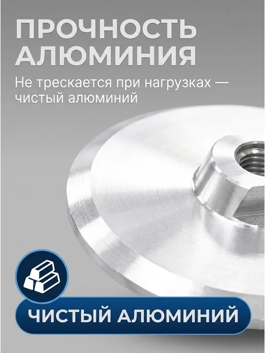 Уровень 1 Тарелка Опорная Алюминиевая на Липучке для УШМ. М14 D-100мм, вариант, фото 6