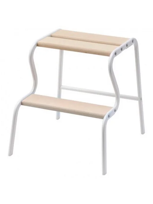 IKEA Табурет-лестница GRUBBAN (ИКЕА ГРЮББАН), белый береза, белый, фото 2
