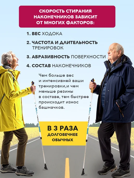Finland Brand Наконечники 2 шт для скандинавских палок усиленные PRO, 6 шт, фото 8